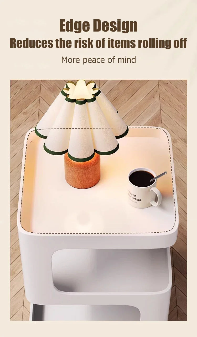 Modern Side Table Living Room Furniture Bedside Coffee Table Storage Rack for Small Apartment