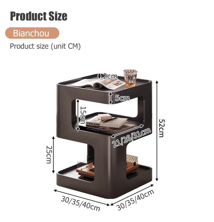 Modern Side Table Living Room Furniture Bedside Coffee Table Storage Rack for Small Apartment