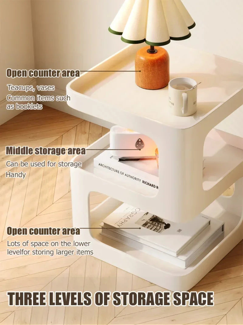 Modern Side Table Living Room Furniture Bedside Coffee Table Storage Rack for Small Apartment