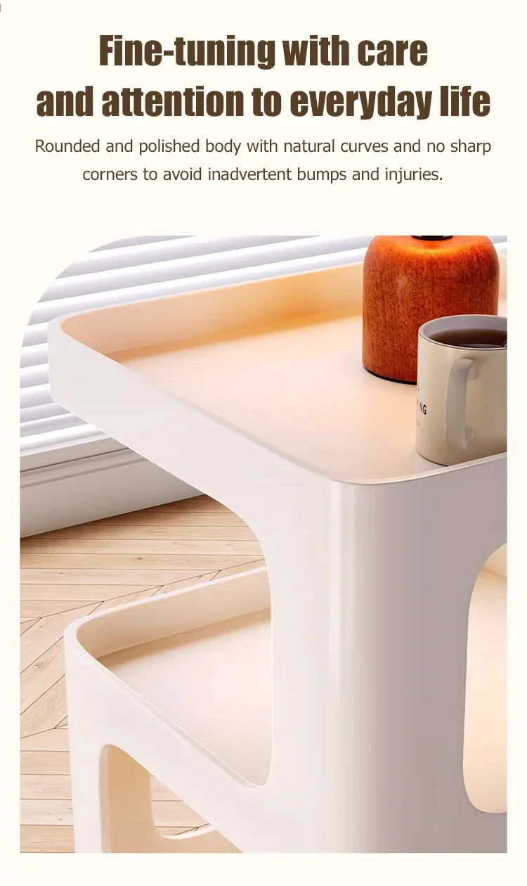 Modern Side Table Living Room Furniture Bedside Coffee Table Storage Rack for Small Apartment