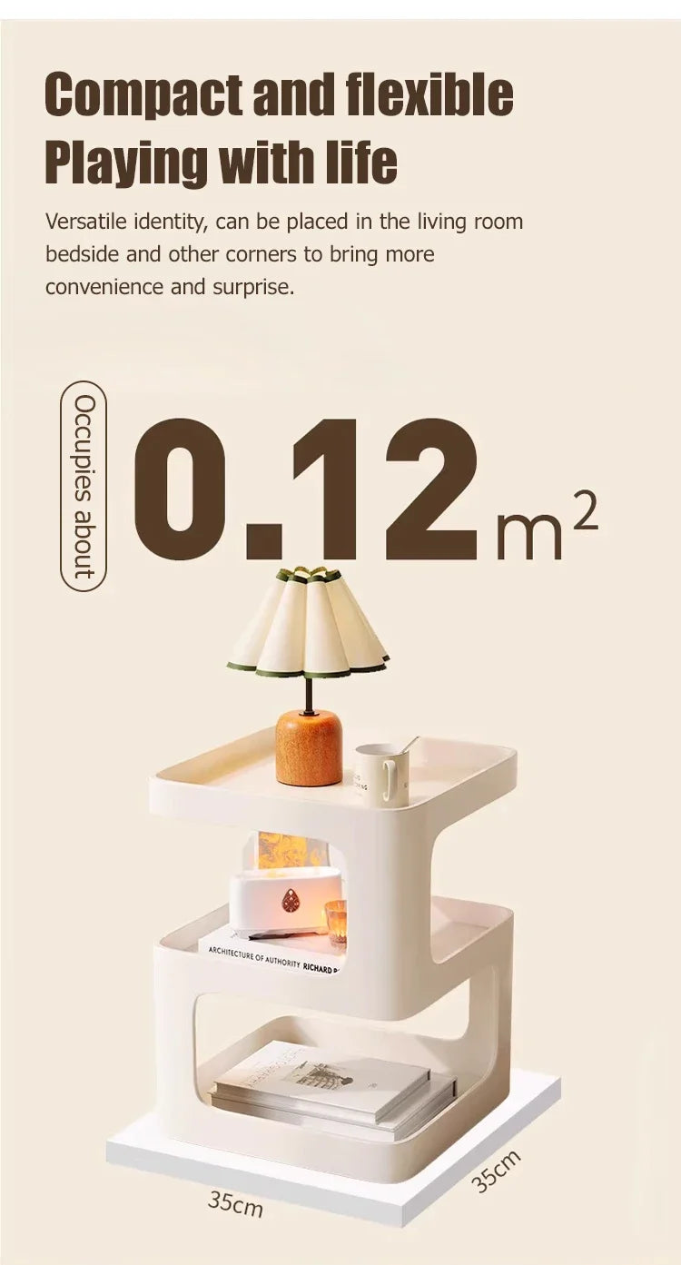 Modern Side Table Living Room Furniture Bedside Coffee Table Storage Rack for Small Apartment