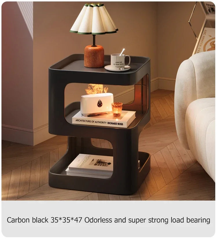 Modern Side Table Living Room Furniture Bedside Coffee Table Storage Rack for Small Apartment